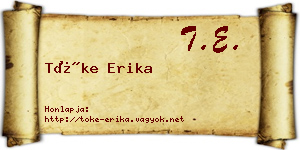Tőke Erika névjegykártya